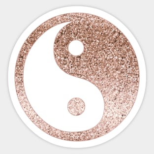 Sparkling rose gold yin yang Sticker